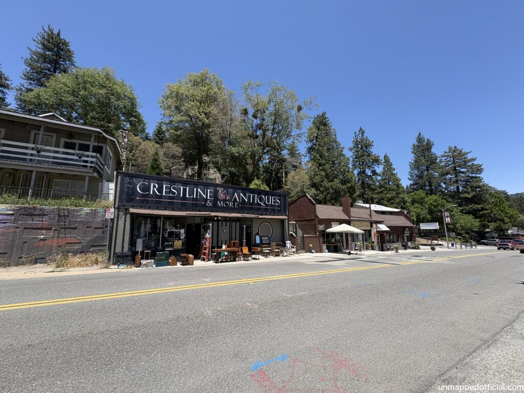 street with stores in crestline, CA
