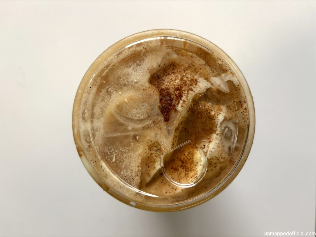 top of da vien coffee with cinnamon topping