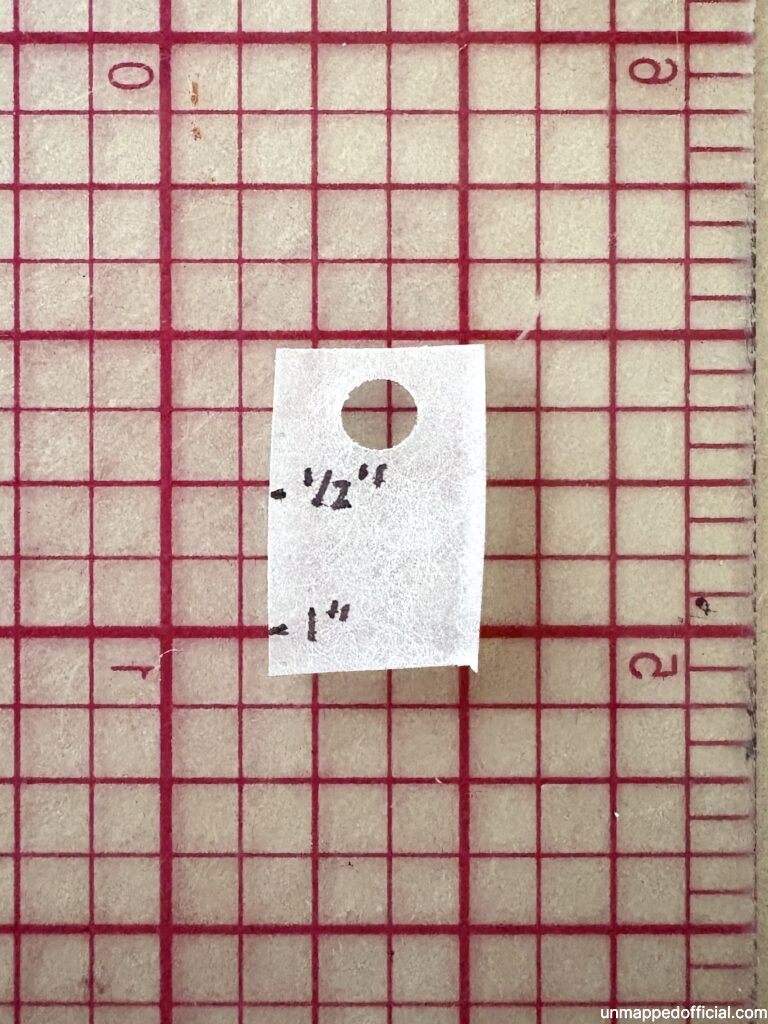 shrink plastic test compared to ruler