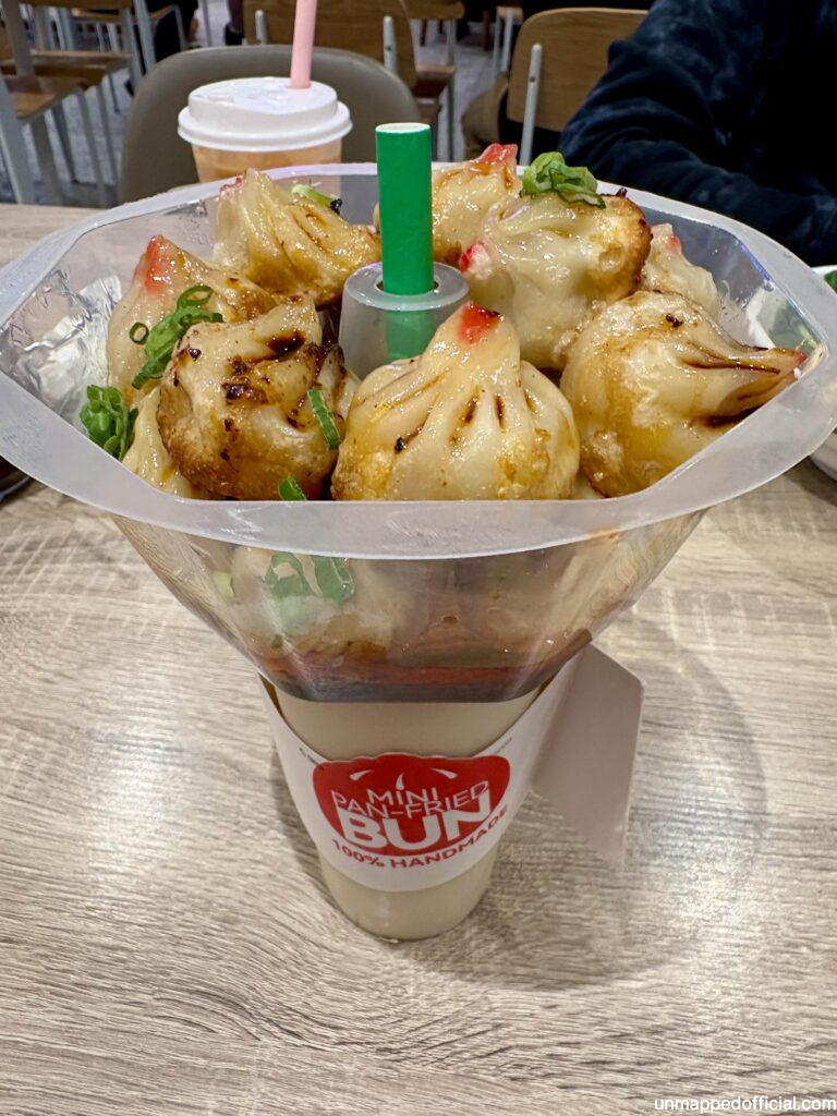 drink and bun combo from mini pan fried bun