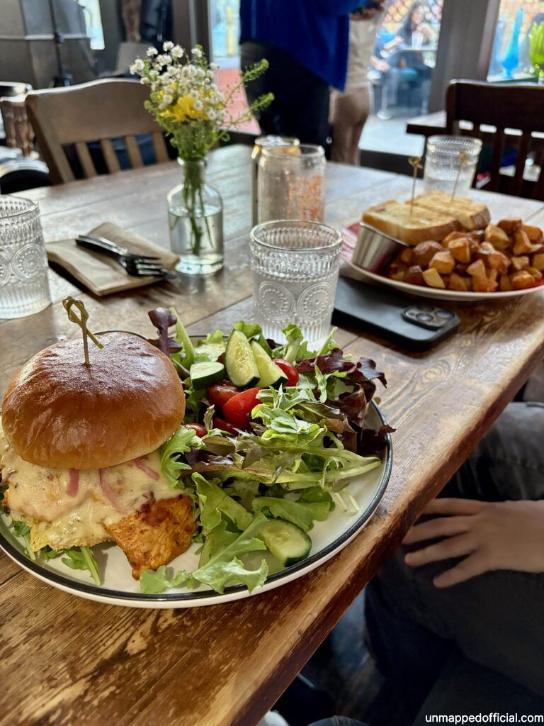chicken sandwich from the den cafe in santa ana