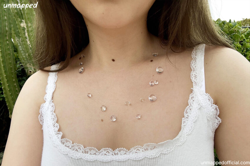 feaetured image of raindrop necklace diy tutorial