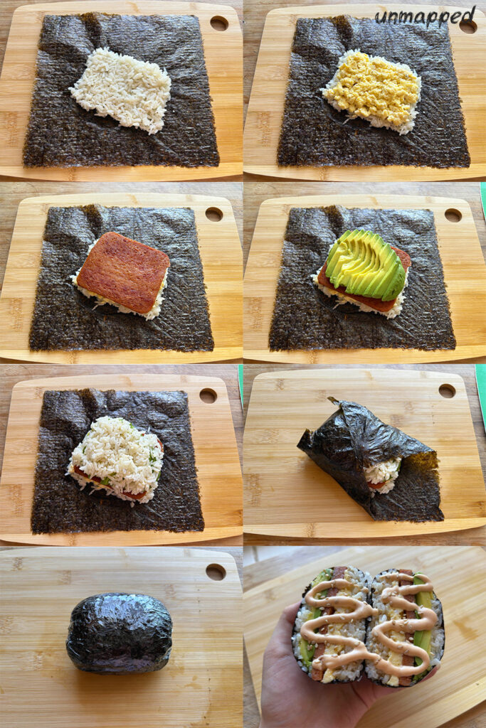 onigirazu pictorial with step by step instructions pictures