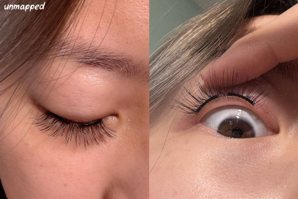close up of wosado magnetic lashes on the eye