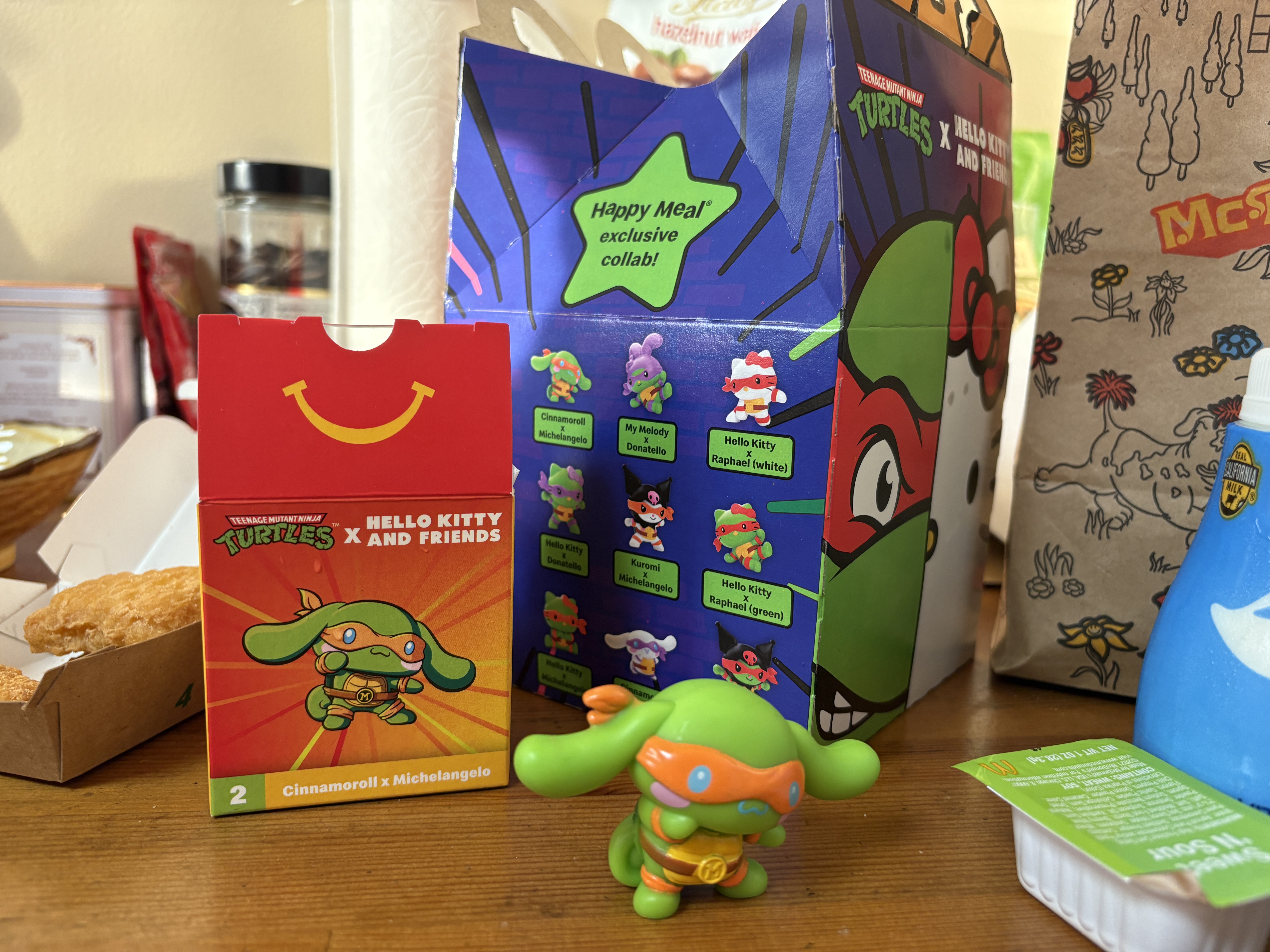 mcdonalds happy meal with sanrio ninja turtle toy