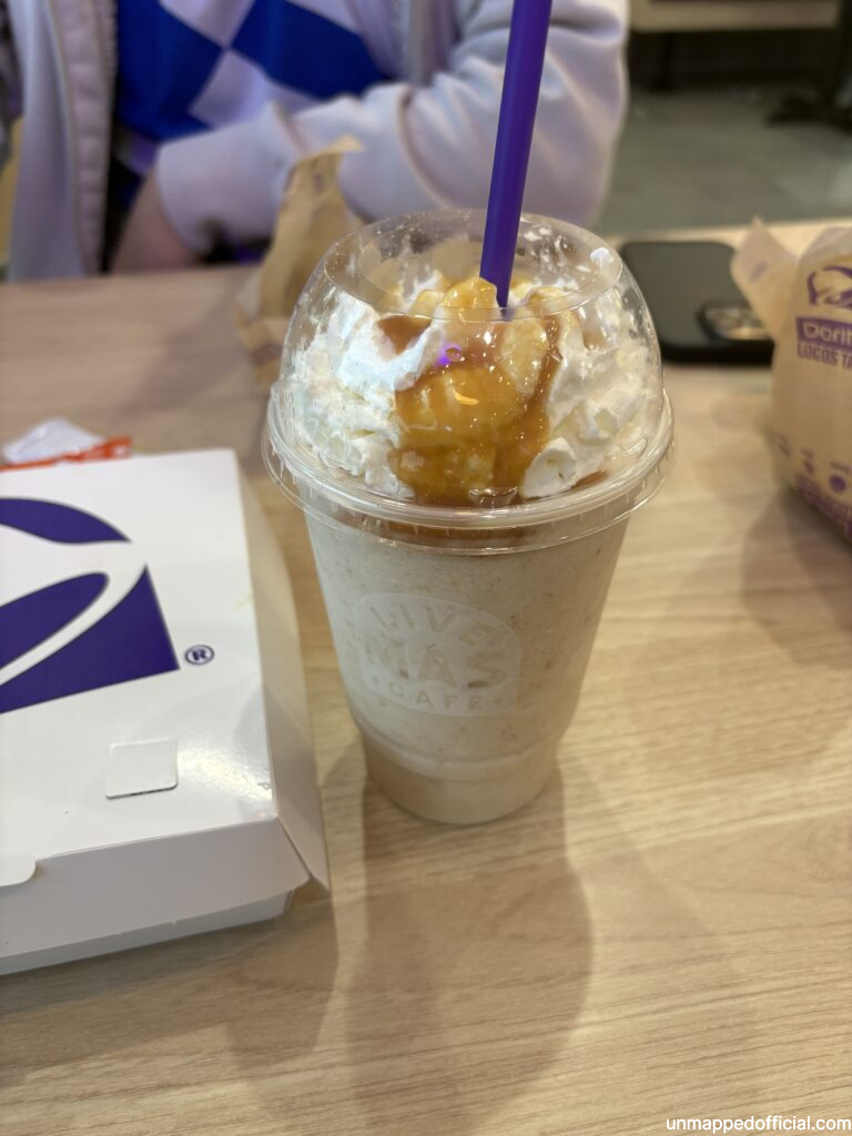 caramel apple empanada chiller from taco bell's live mas cafe