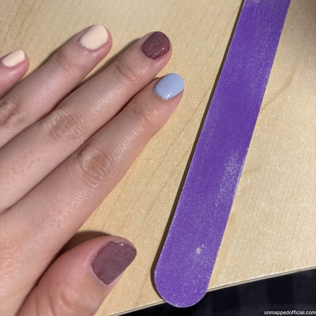 buffed nail surface with file