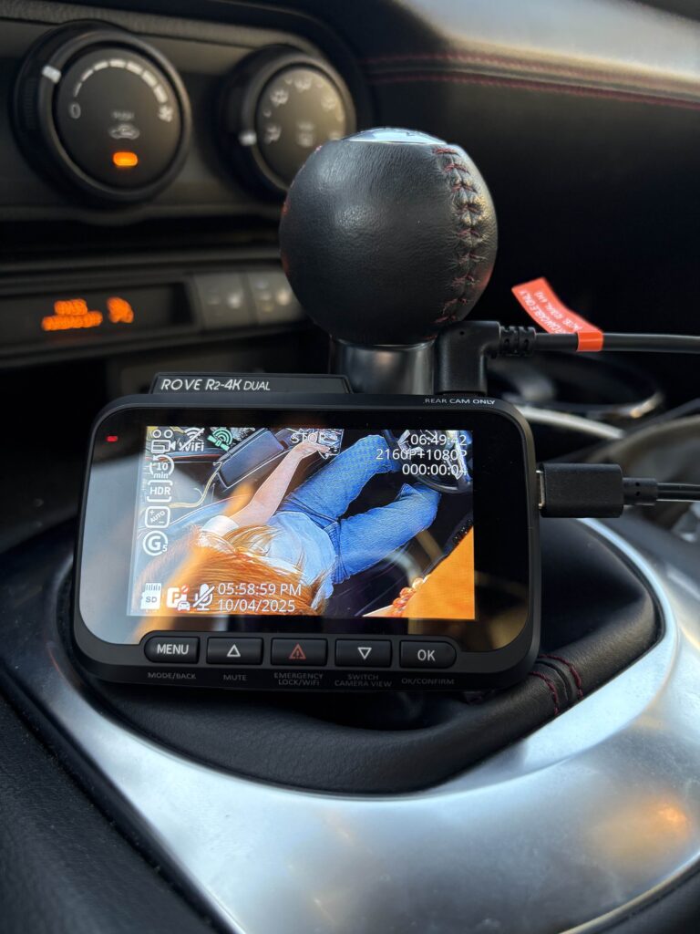 selfie with the  dash cam